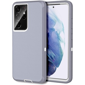 image:imageMXX Case Compatible with Galaxy S21 Ultra Case 3Layer Super Full Heavy Duty Body Bumper CoverShock ProtectionDust Proof Designed for Samsung Galaxy S21 Ultra 5G 68 Inch 2021 PlumGrayWhite