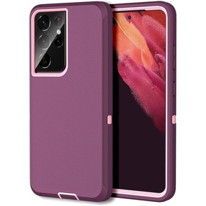 image:imageMXX Case Compatible with Galaxy S21 Ultra Case 3Layer Super Full Heavy Duty Body Bumper CoverShock ProtectionDust Proof Designed for Samsung Galaxy S21 Ultra 5G 68 Inch 2021 PlumPlum