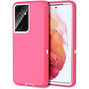 image:imageMXX Case Compatible with Galaxy S21 Ultra Case 3Layer Super Full Heavy Duty Body Bumper CoverShock ProtectionDust Proof Designed for Samsung Galaxy S21 Ultra 5G 68 Inch 2021 PlumPinkWhite