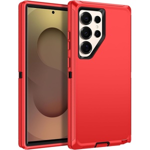 image:imageMXX Case Compatible with Samsung Galaxy s25 Ultra case 3Layer Super Full Heavy Duty Body Bumper CoverShock ProtectionDust Proof Designed for Samsung s25 Ultra Case BlackRedBlack