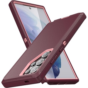 image:imageMXX Case Designed for Samsung Galaxy S24 Ultra 3Layer Super Full Heavy Duty Body Bumper CoverShock ProtectionDust Proof Designed for S24 Ultra case 5g 2024 PurplePlumPink