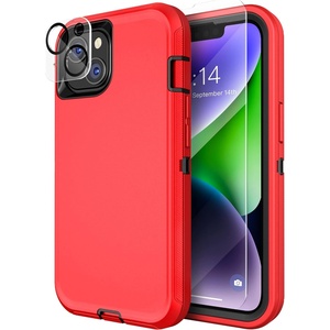 image:imageMXX Case Made for iPhone 13 Pro wTempered Glass Screen ProtectorCamera Lens Protector 3Layer Full Heavy Duty Body Bumper Cover Shockproof Protection Made for iPhone 13 Pro 61 PlumLight PinkRedBlack