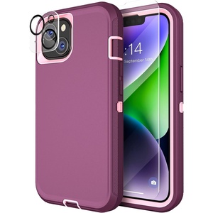 image:imageMXX Case Made for iPhone 13 Pro wTempered Glass Screen ProtectorCamera Lens Protector 3Layer Full Heavy Duty Body Bumper Cover Shockproof Protection Made for iPhone 13 Pro 61 PlumLight PinkPlumLight Pink