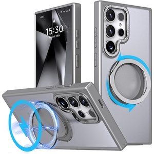 image:imageMXX Case for Galaxy s23 Ultra case amp s22 Ultra case360 Ring Stand Magnetic Military Drop Protection Compatible with MagSafe and Soft Edge Translucent Slim Back for Galaxy s23 UltraGreenTitaniumgrey