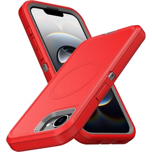 image:imageMXX Case for iPhone 16e amp iPhone 17e 3Layer Heavy Duty Protective Cover Compatible with MagSafe Shockproof Dustproof Drop Resistant Phone Case TurquoiseTeal BlueRed