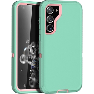 image:imageMXX Compatible with Samsung Galaxy S23 Ultra Case 3Layer Super Protective Full Heavy Duty Tough Rugged Bumper Cover Shock amp Dust Proof Made for Galaxy s23 Ultra Phone Case 68 BlackAquaLight Pink