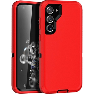 image:imageMXX Compatible with Samsung Galaxy S23 Ultra Case 3Layer Super Protective Full Heavy Duty Tough Rugged Bumper Cover Shock amp Dust Proof Made for Galaxy s23 Ultra Phone Case 68 BlackRedBlack